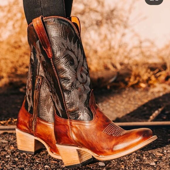 Freebird Dice Cognac Brown Western Boot Size 8 - Picture 4 of 5